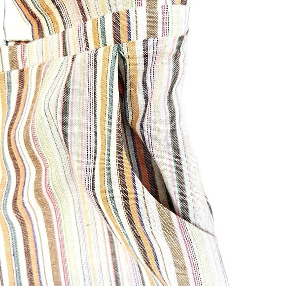 6 Shore Road Linen Jumpsuit Womens Size S Stripe Cutout Bandeau Boho Vacation - Picture 8 of 12